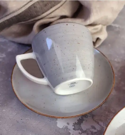 LUBIANA BOSS 6630Z Serwis obiadowo - kawowy 90 el / 18 osób / szary / porcelana ręcznie malowana