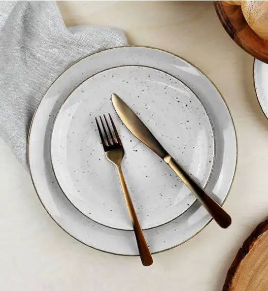 LUBIANA BOSS 6630Z Serwis obiadowo - kawowy 120 el / 24 osoby / szary / porcelana ręcznie malowana