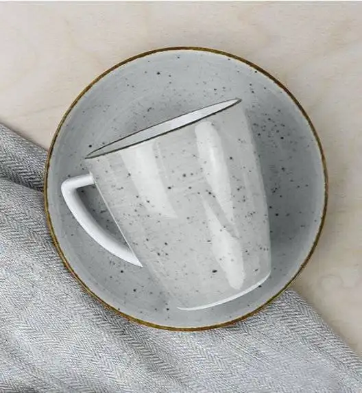 LUBIANA BOSS 6630Z Serwis obiadowo - kawowy 120 el / 24 osoby / szary / porcelana ręcznie malowana