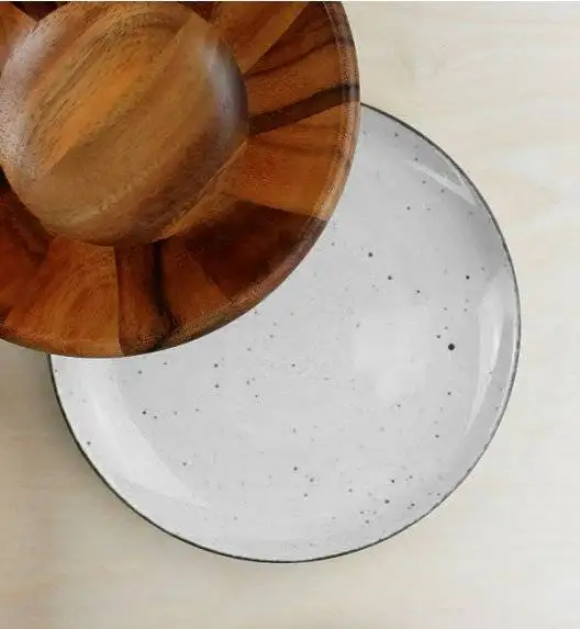 LUBIANA BOSS 6630Z Serwis obiadowo - kawowy 120 el / 24 osoby / szary / porcelana ręcznie malowana