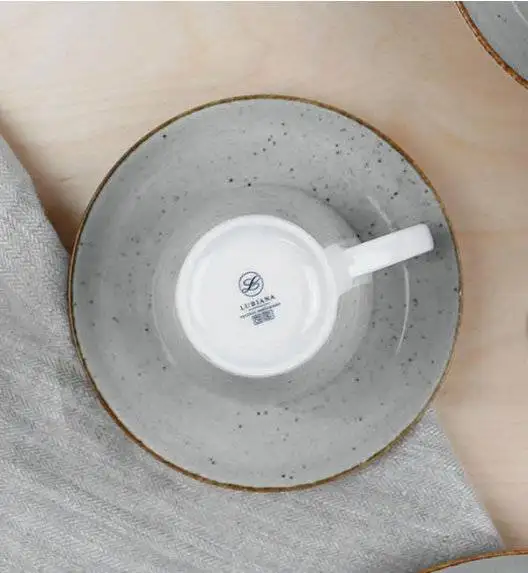 LUBIANA BOSS 6630Z Serwis obiadowo - kawowy 120 el / 24 osoby / szary / porcelana ręcznie malowana