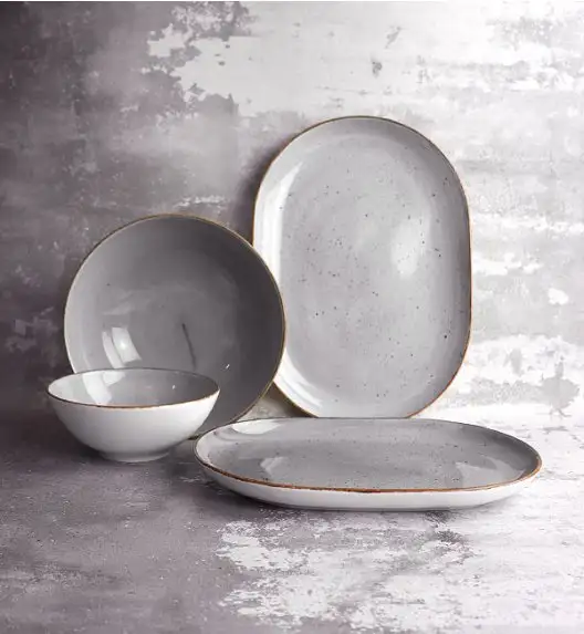 LUBIANA BOSS 6630Z Komplet 4 dodatków / szary / porcelana ręcznie malowana