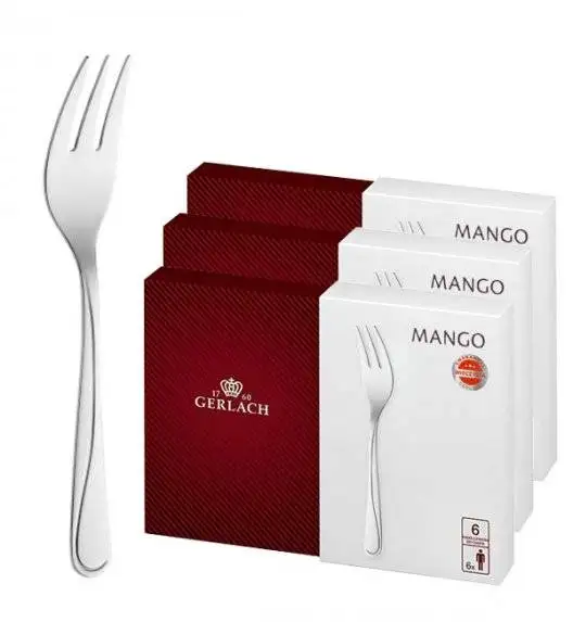 Gerlach Mango Sztućce Widelczyki do ciast 18 el pudełko / 18 osób / połysk