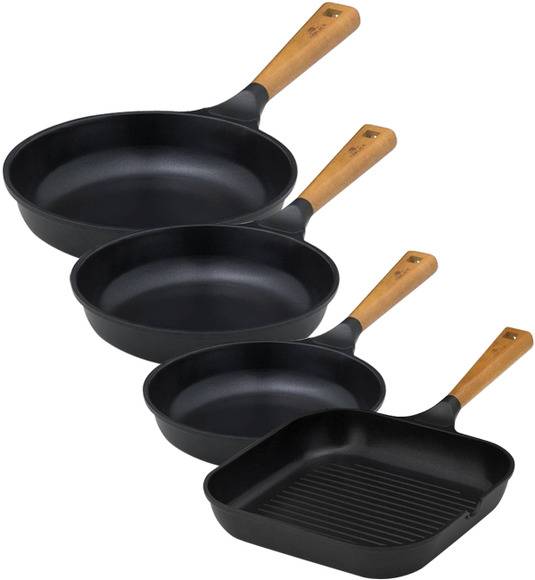 GERLACH NATUR Komplet patelni z powłoką ceramiczną ILAG® Non-Stick / 20, 24, 28 cm, Grillowa 24 cm