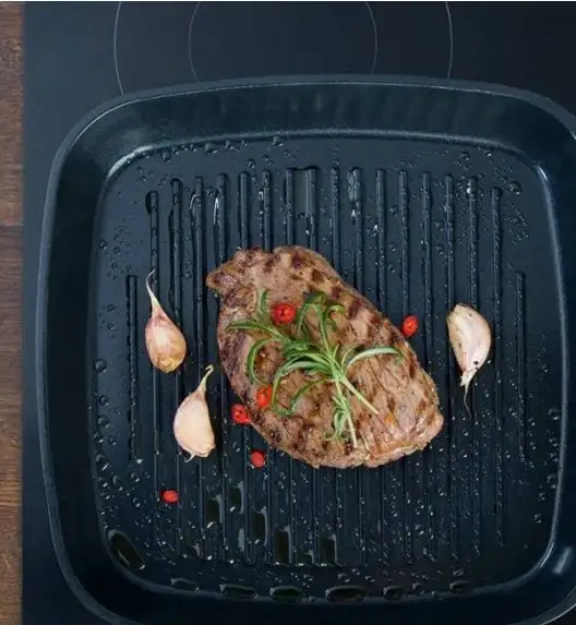 GERLACH NATUR Komplet patelni z powłoką ceramiczną ILAG® Non-Stick / 20, 24, 28 cm, Grillowa 24 cm