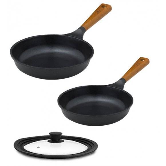 GERLACH NATUR EVO Komplet patelni 24, 28 cm z powłoką ceramiczną ILAG® Non-Stick + pokrywka