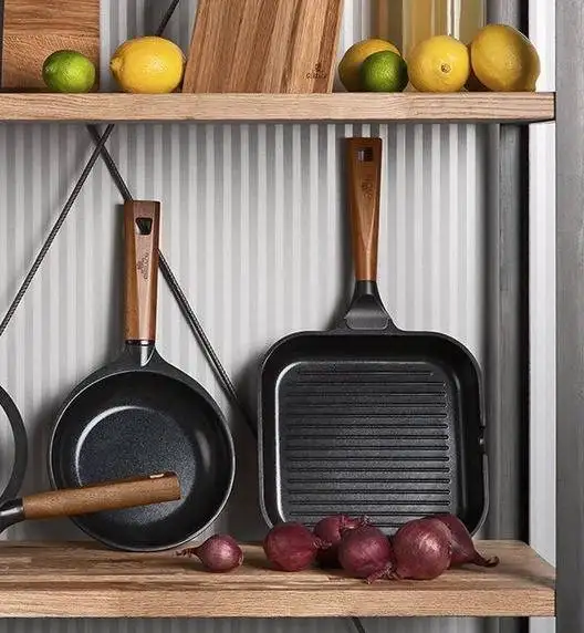 GERLACH AMBIENTE Komplet Garnki z pokrywkami 10 el+ Patelnie Natur 20, 24, 28 cm + grillowa 28 cm / stal nierdzewna / indukcja