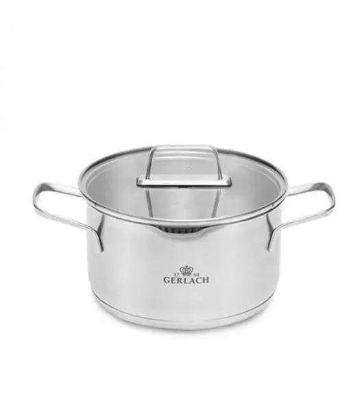 GERLACH AMBIENTE Komplet Garnki z pokrywkami 10 el + Patelnia naleśnikowa 26 cm + Gerlach Ambiente Garnek 7 l 