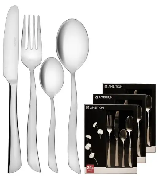 AMBITION Wave Sztućce Komplet 72 el pudełko / połysk / 18 os 
