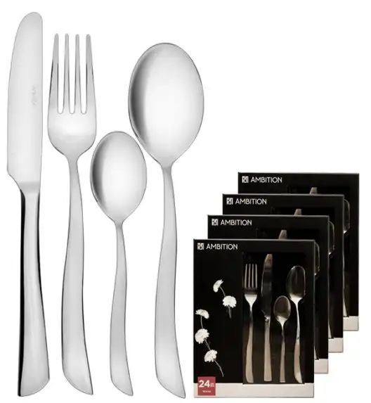 AMBITION Wave Sztućce Komplet 96 el pudełko / połysk / 24 os 