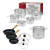 GERLACH AMBIENTE Komplet Garnki z pokrywkami 10 el+ Garnek Ambiente 7 l +Patelnie Natur 20, 24, 28 cm +pokrywki / stal nierdzewna / indukcja