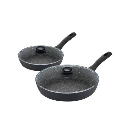 GERLACH AMBIENTE Komplet Garnki z pokrywkami 10 el + Gerlach Ambiente 7 l +Patelnie Granitex 20, 28 cm +pokrywki uniwersalne / stal nierdzewna / indukcja