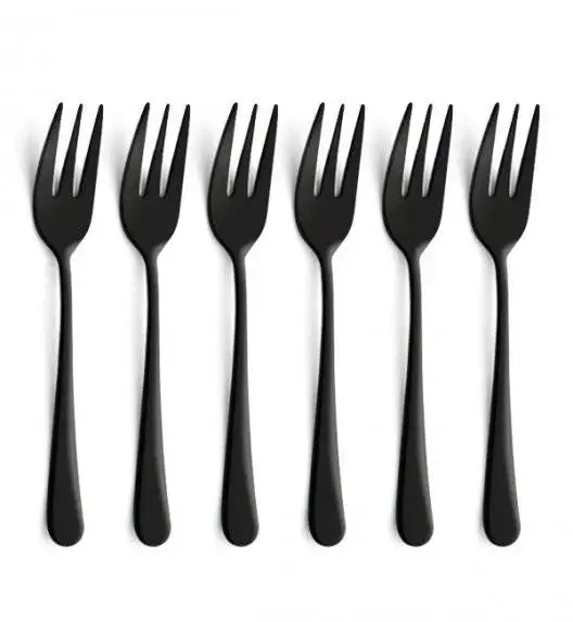 WYPRZEDAŻ! AMEFA AUSTIN VINTAGE Sztućce UE 6 x widelczyk do ciasta w pudełku RETRO STYL / czarne / wieczysta gwarancja