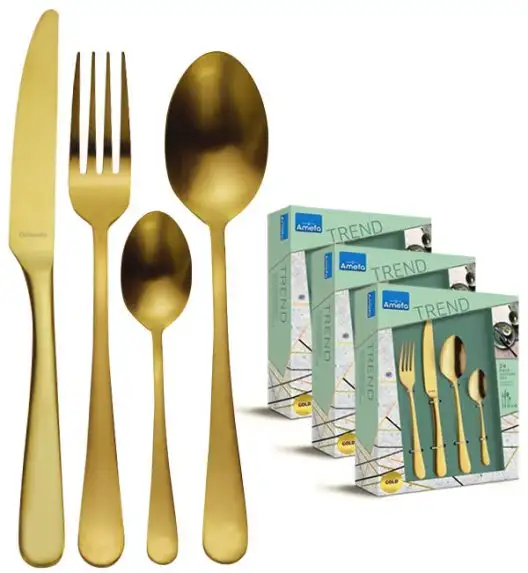 AMEFA AUSTIN VINTAGE Sztućce UE 72 el pudełko / 18 os RETRO STYL / złote / wieczysta gwarancja