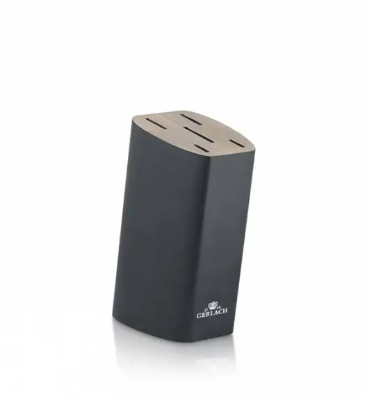 GERLACH STYLE PLUS Komplet 5 noży w bloku + ostrzałka Granitex 3w1 + deska dębowa Natur