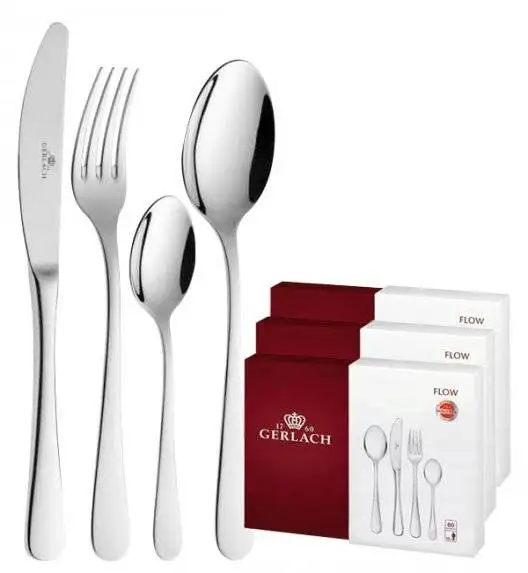 GERLACH FLOW Sztućce Komplet 180 el (3x60) pudełko / 36 osób / połysk