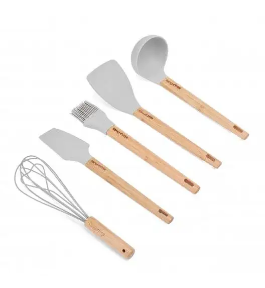 KONIGHOFFER GLER SILICO Zestaw przyborów kuchennych 5 el z bambusową rączką