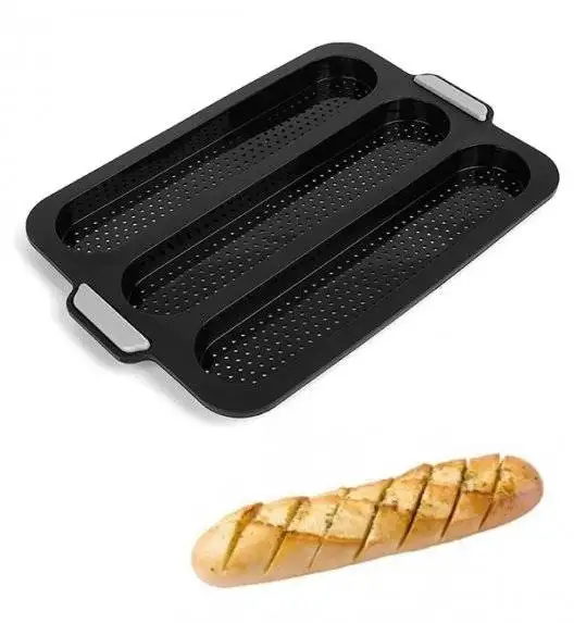 TADAR SILICO Silikonowa forma do pieczenia 3 bagietek / czarna