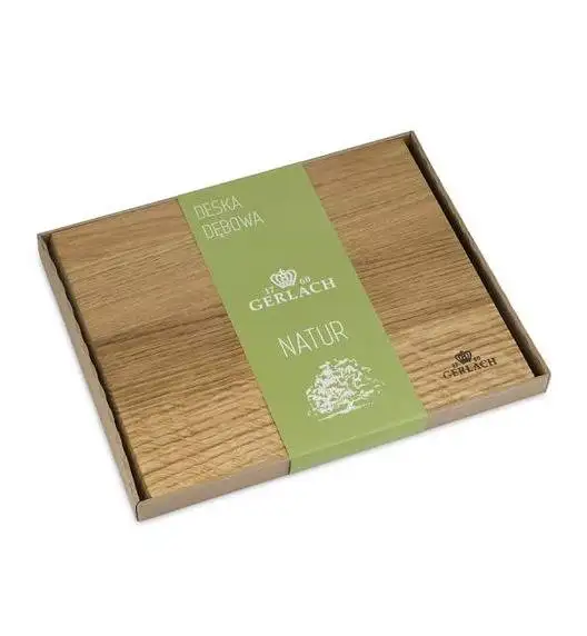 ​GERLACH DECO BLACK Komplet 5 noży w bloku + Natur Tasak do ziół z deską + Deska Natur 30 x 24 cm