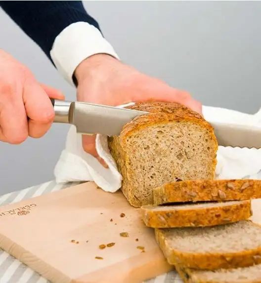 ​GERLACH DECO BLACK Komplet 5 noży w bloku + Natur Tasak do ziół z deską + Deska Natur 30 x 24 cm