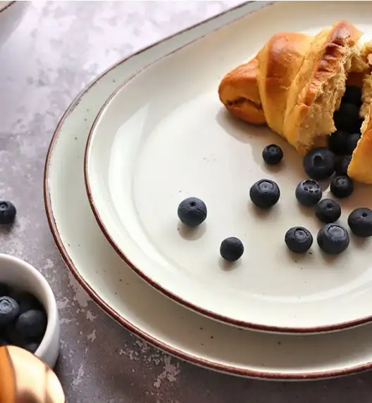 LUBIANA BOSS 6630U Komplet 4 dodatków / budyniowy / porcelana ręcznie malowana