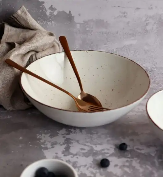 LUBIANA BOSS 6630U Komplet 4 dodatków / budyniowy / porcelana ręcznie malowana