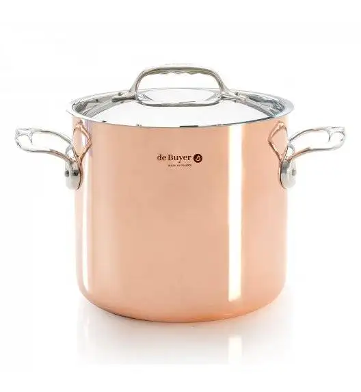 DE BUYER PRIMA MATERA Garnek wysoki z pokrywą 5,7l / miedziany