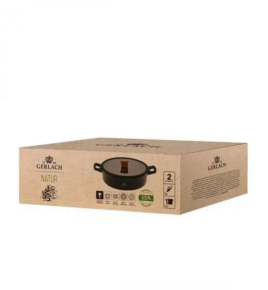 GERLACH NATUR Komplet Garnek 4,2 L z pokrywką 28 cm + Patelnia Natur 28 cm / powłoka ILAG Xera Dur 2 Ceramic  / indukcja 