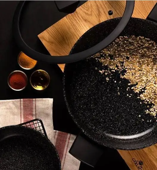 GERLACH GRANITEX Patelnia z powłoką ceramiczną ILAG Xera Dur 2® 20 cm + pokrywka / aluminium