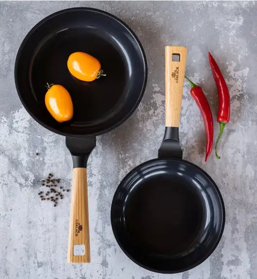 GERLACH NATUR EVO Komplet patelni 20, 24, 28 cm z powłoką ceramiczną ILAG® Non-Stick + pokrywki