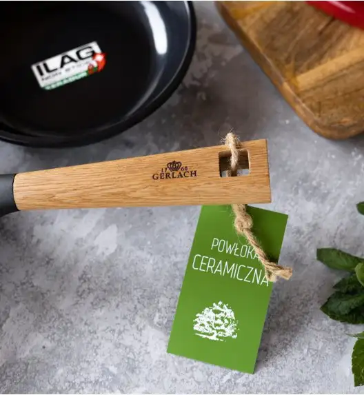 GERLACH NATUR EVO Patelnia 20 cm z powłoką ceramiczną + pokrywka / ILAG® Non-Stick 