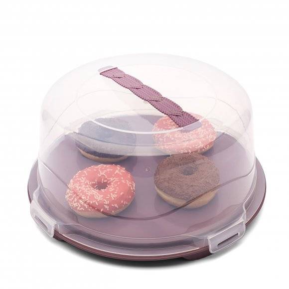 TADAR Okrągły pojemnik na ciasto z pokrywą 35 x 16 cm / MIX KOLORÓW