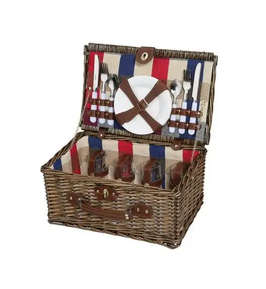 CILIO LENNO Kosz piknikowy dla 4 osób z wyposażeniem / wiklina