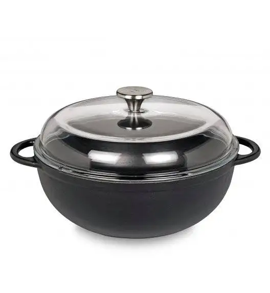 KUCHENPROFI MARMITE Brytfanna żeliwna 5 l ze szklaną pokrywką ø 28 cm