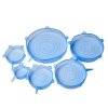 TADAR SILICO Zestaw 6 silikonowych pokrywek / niebieskie