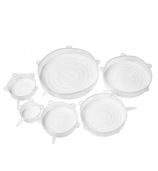TADAR SILICO Zestaw 6 silikonowych pokrywek / białe