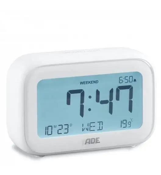 ADE Budzik z kalendarzem i termometrem / 11 x 4 x 7 cm