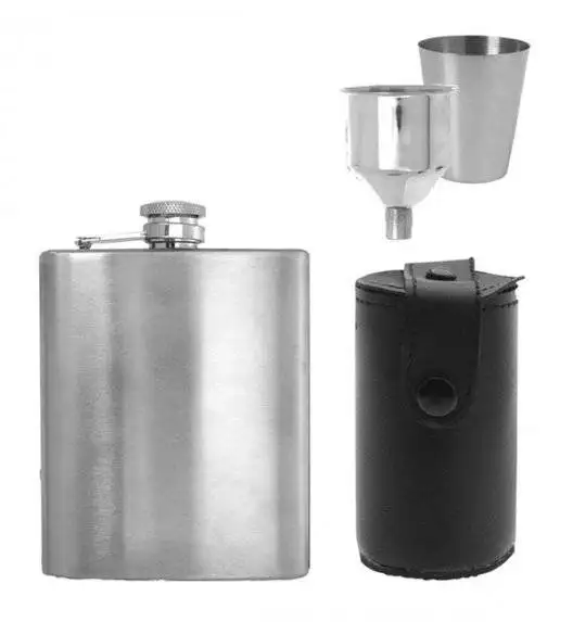 EXCELLENT HOUSEWARE Piersiówka + akcesoria / stal nierdzewna 