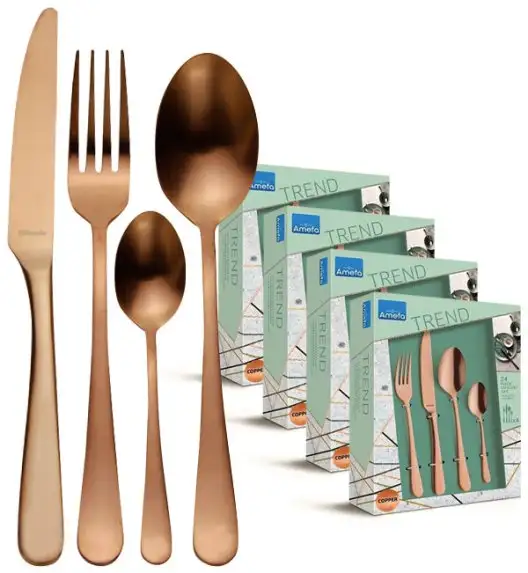AMEFA AUSTIN VINTAGE Sztućce UE 96 el pudełko / 24 os RETRO STYL / miedziane / wieczysta gwarancja