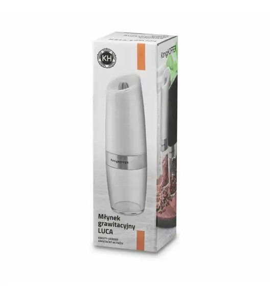 KONIGHOFFER LUCA WHITE Młynek do pieprzu elektryczno-grawitacyjny / biały