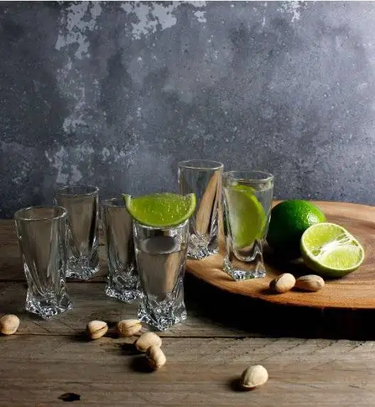 BOHEMIA QUADRO Komplet 18 kieliszków do wódki / szkło kryształowe / CR2A500