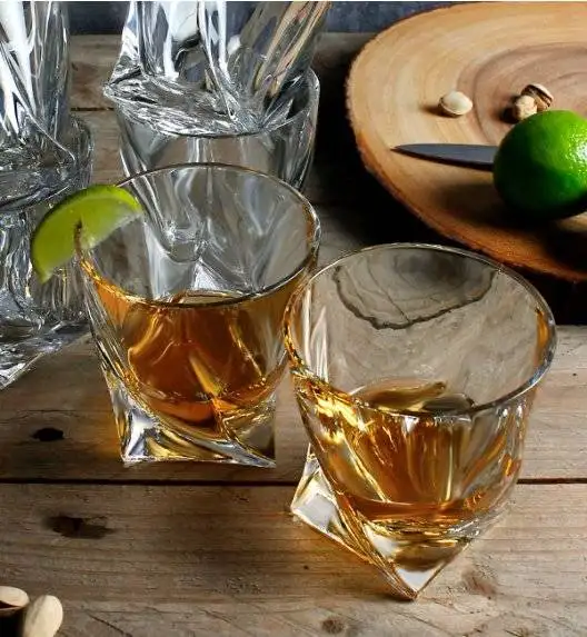 BOHEMIA QUADRO Zestaw do whisky Karafka + szklanki / 13 el / szkło kryształowe