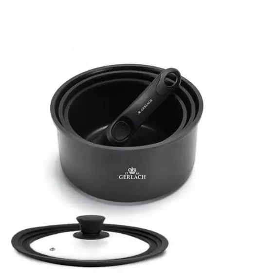 GERLACH SMART 994 Komplet 3 garnków 16/18/20 cm+ pokrywka silikonowa 18/20/22 cm  / indukcja