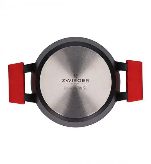 ZWIEGER OBSIDIAN Komplet Garnki 6 el z pokrywkami 5,5l/ 3,5l/ 2l +rondel / GREBLON C3+