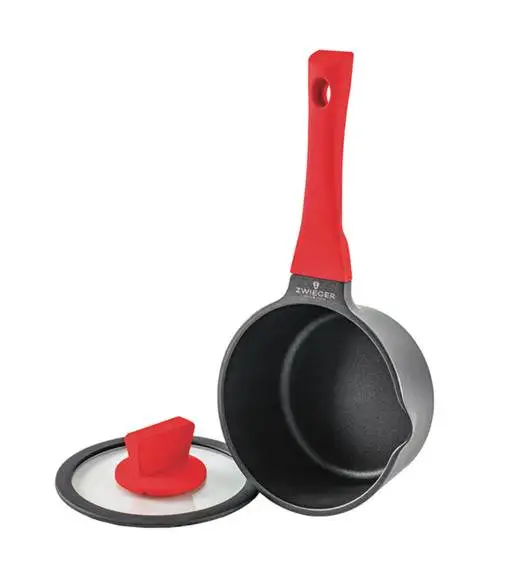 ZWIEGER OBSIDIAN Komplet Garnki 6 el z pokrywkami 5,5l/ 3,5l/ 2l +rondel +patelnia 20, 24, 28 cm / GREBLON