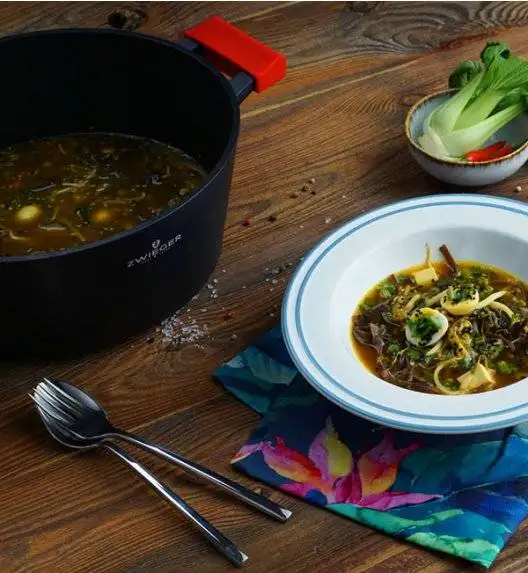 ZWIEGER OBSIDIAN Komplet Garnki 6 el z pokrywkami 5,5l/ 3,5l/ 2l +patelnia 20, 24, 28 cm / GREBLON