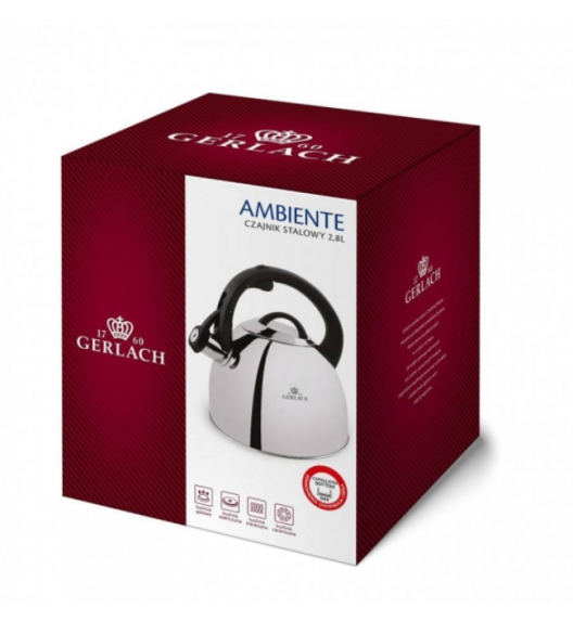 GERLACH AMBIENTE Czajnik 2,8 L ze stali nierdzewnej w połysku /  indukcja 
