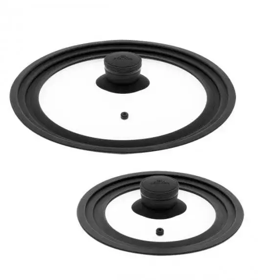 GERLACH SMART Komplet dwóch pokrywek 16/18/20 + 24/26/28 cm/ szkło + silikon  