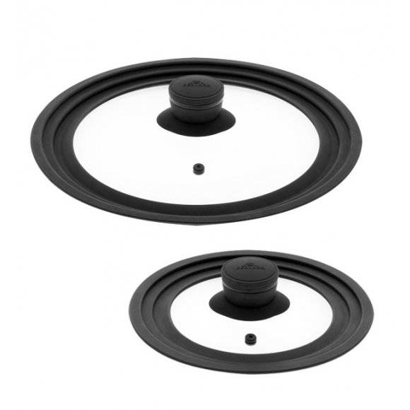 GERLACH SMART Komplet dwóch pokrywek 16/18/20 + 24/26/28 cm/ szkło + silikon  