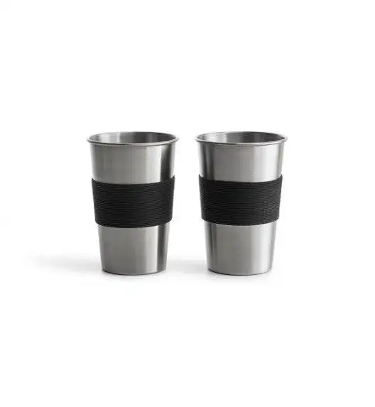 SAGAFORM TO GO Zestaw 2 kubków stalowych 0,5 L srebrne / 9 x 13 cm